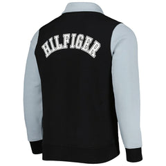 Las Vegas Raiders Tommy Hilfiger Aiden Quarter-Zip Sweatshirt - Black/Silver for sale