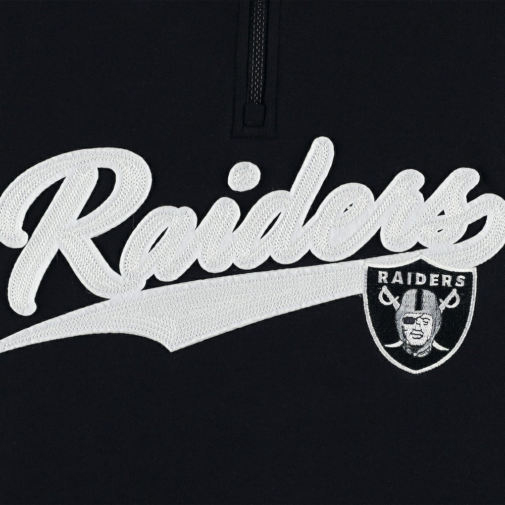 Las Vegas Raiders Tommy Hilfiger Aiden Quarter-Zip Sweatshirt - Black/Silver for sale