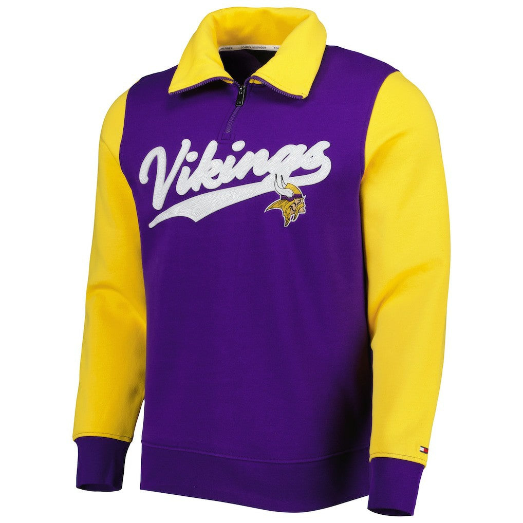 Minnesota Vikings Tommy Hilfiger Aiden Quarter-Zip Sweatshirt - Purple/Gold cheap