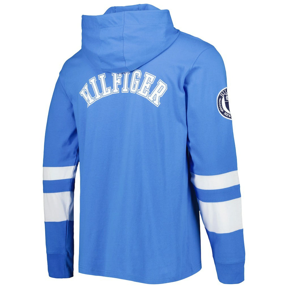 Los Angeles Chargers Tommy Hilfiger Alex Long Sleeve Hoodie T-Shirt - Powder Blue/White on sale