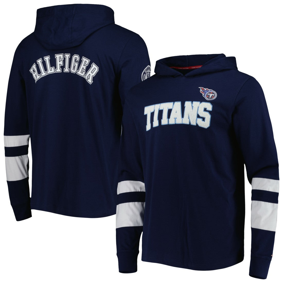 Tennessee Titans Tommy Hilfiger Alex Long Sleeve Hoodie T-Shirt - Navy/White outlet