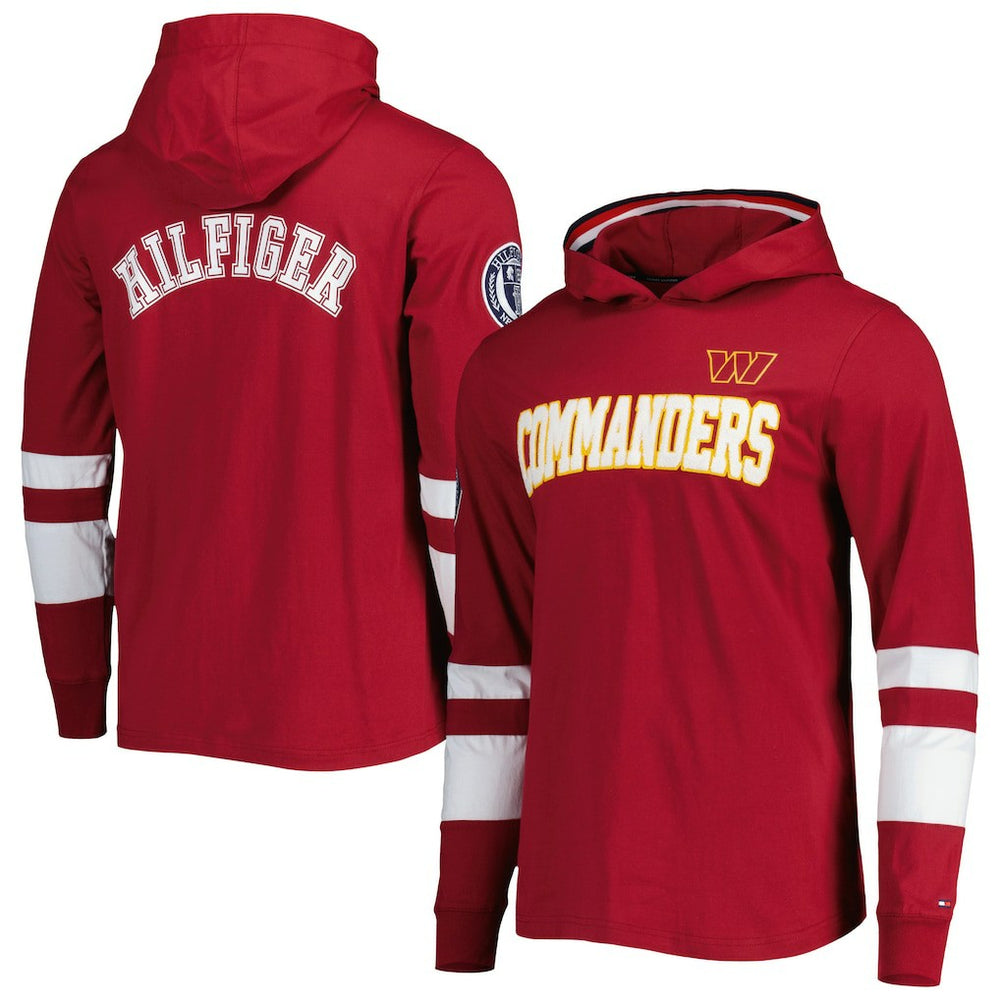 Washington Commanders Tommy Hilfiger Alex Long Sleeve Hoodie T-Shirt - Burgundy/White cheap