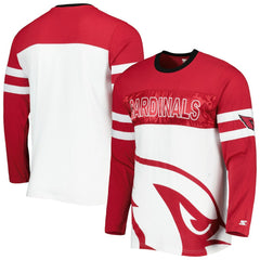 Arizona Cardinals Starter Halftime Long Sleeve T-Shirt - Cardinal/White outlet