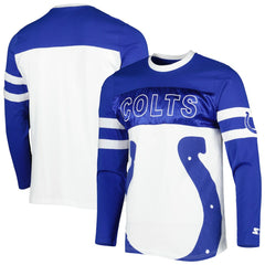 Indianapolis Colts Starter Halftime Long Sleeve T-Shirt - Royal/White discount
