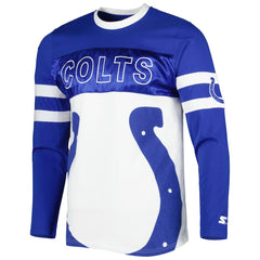 Indianapolis Colts Starter Halftime Long Sleeve T-Shirt - Royal/White discount