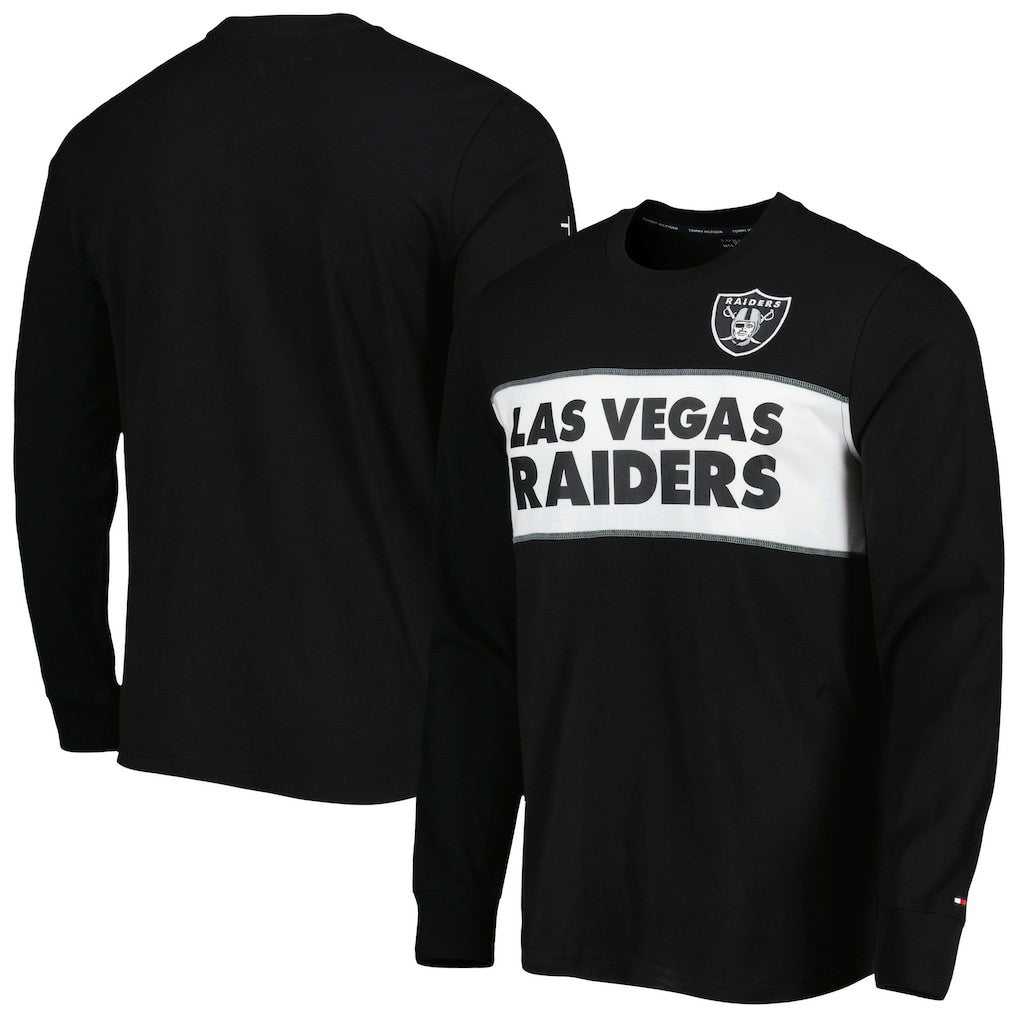 Las Vegas Raiders Tommy Hilfiger Peter Team Long Sleeve T-Shirt - Black on sale