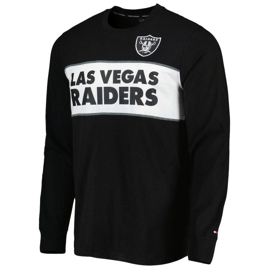 Las Vegas Raiders Tommy Hilfiger Peter Team Long Sleeve T-Shirt - Black on sale