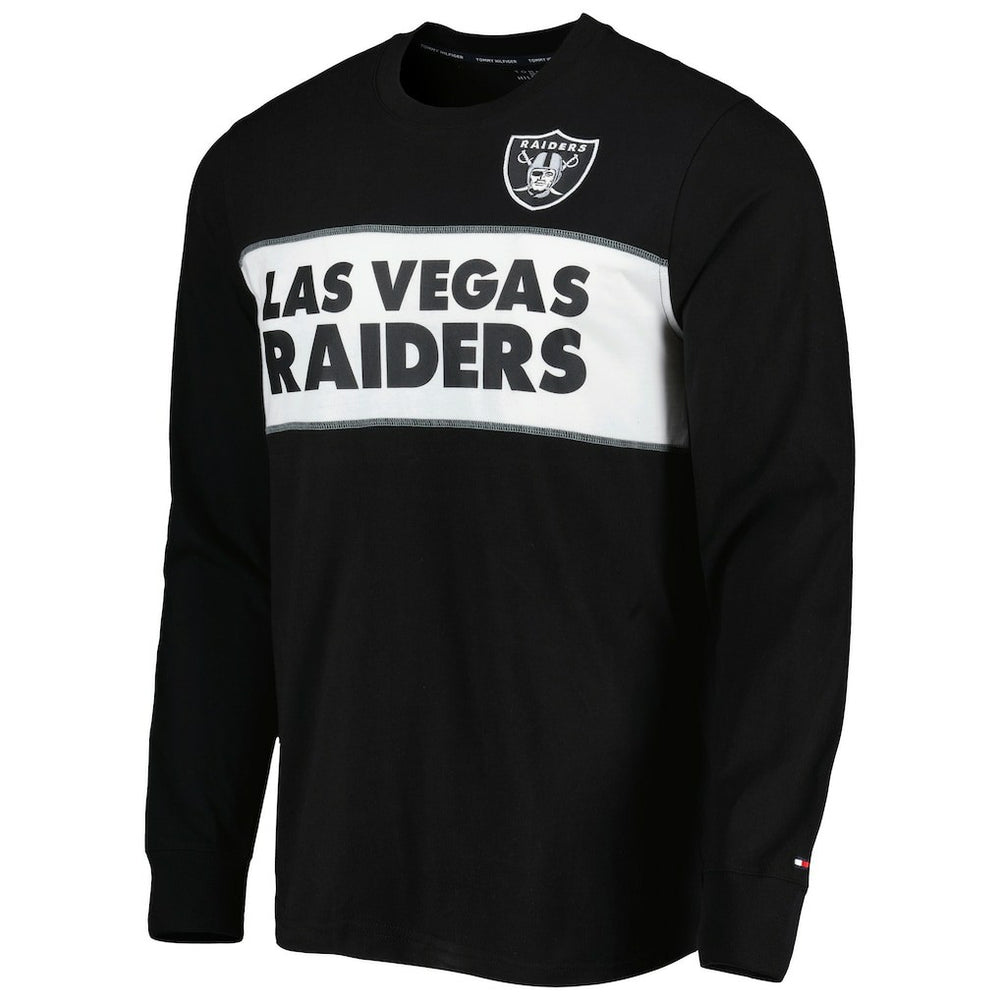Las Vegas Raiders Tommy Hilfiger Peter Team Long Sleeve T-Shirt - Black on sale