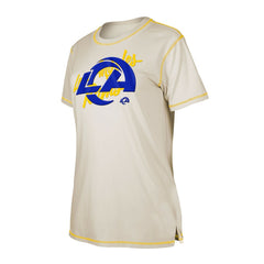 Los Angeles Rams New Era Women's Split T-Shirt - Cream sale