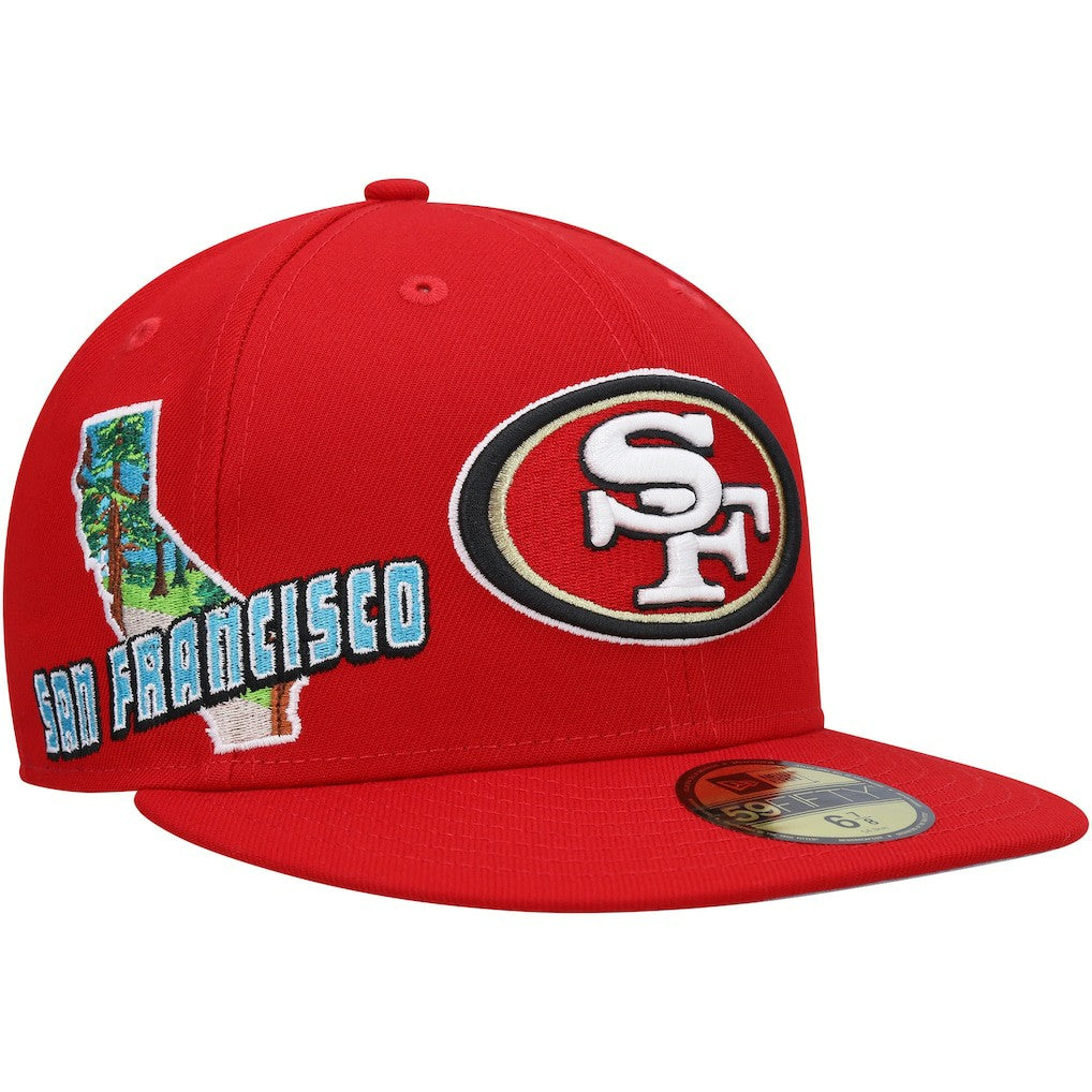 San Francisco 49ers New Era Stateview 59FIFTY Fitted Hat - Scarlet for sale