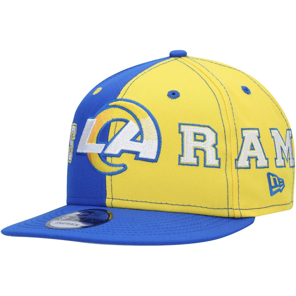 Los Angeles Rams New Era Team Split 9FIFTY Snapback Hat - Royal/Gold discount