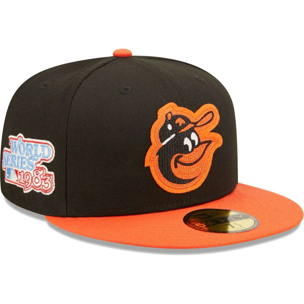 Baltimore Orioles 1983 World Series Champions  Letterman 59FIFTY Fitted Hat Black/Orange