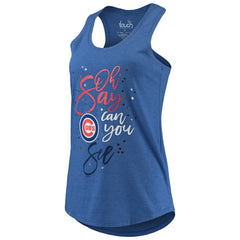 Chicago Cubs Touch Women's Americana Tri-Blend Racerback Tank Top Royal