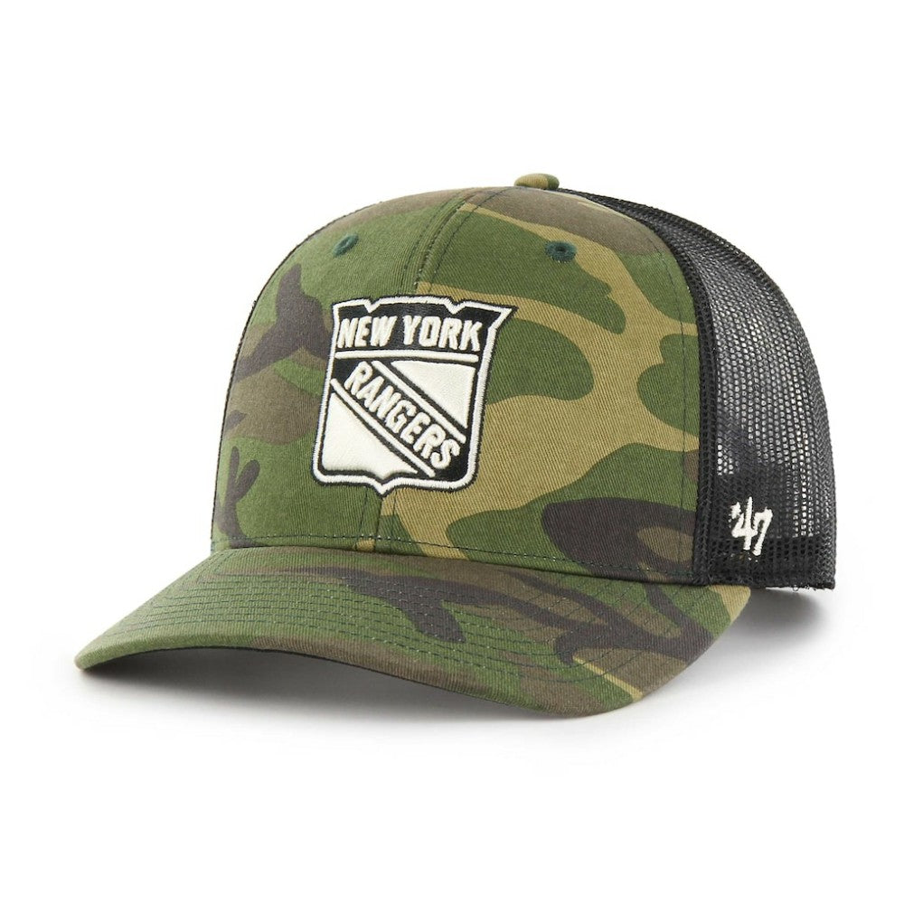 New York Rangers '47 Trucker Snapback Hat - Camo/Black Hats