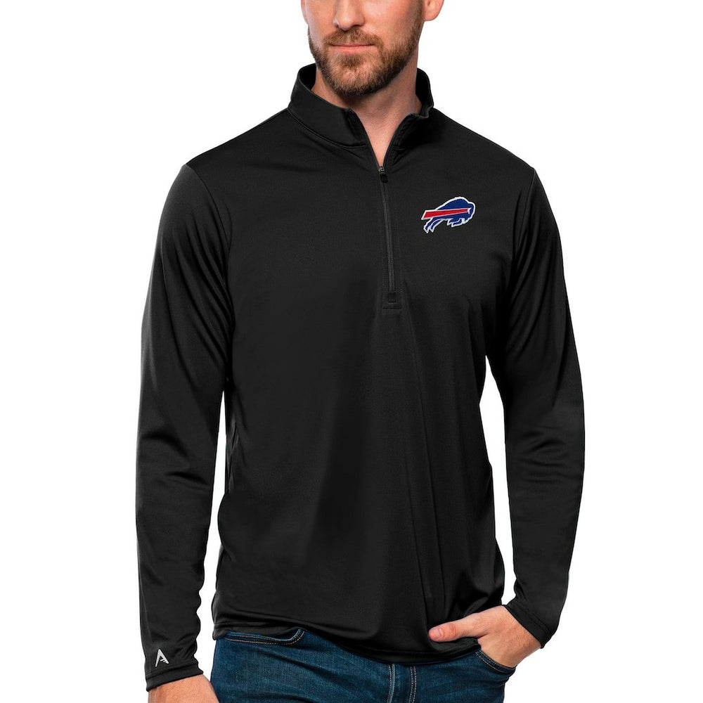 Buffalo Bills Antigua Tribute Quarter-Zip Lightweight Pullover Top - Black on sale
