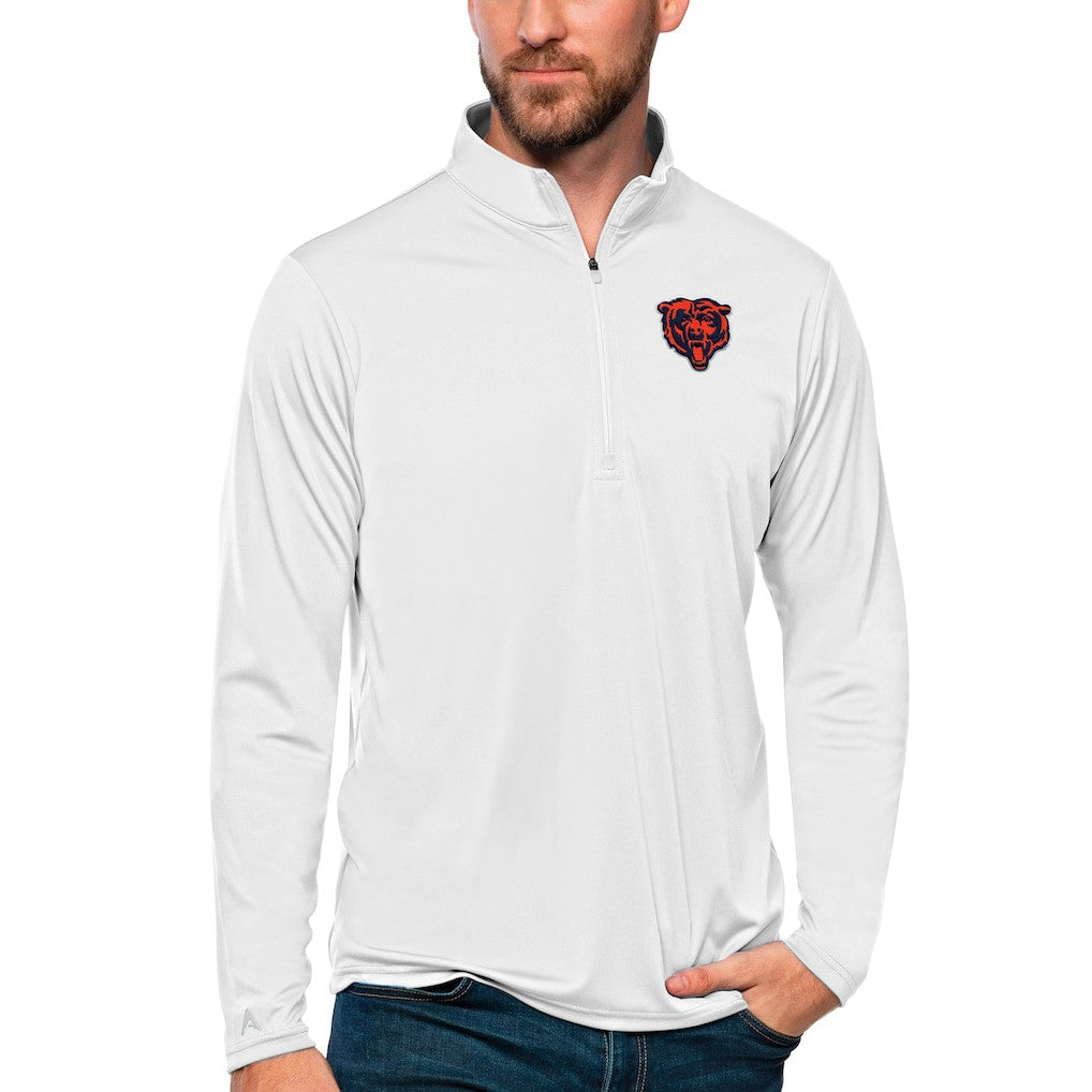 Chicago Bears Antigua Tribute Quarter-Zip Lightweight Pullover Top - White on sale