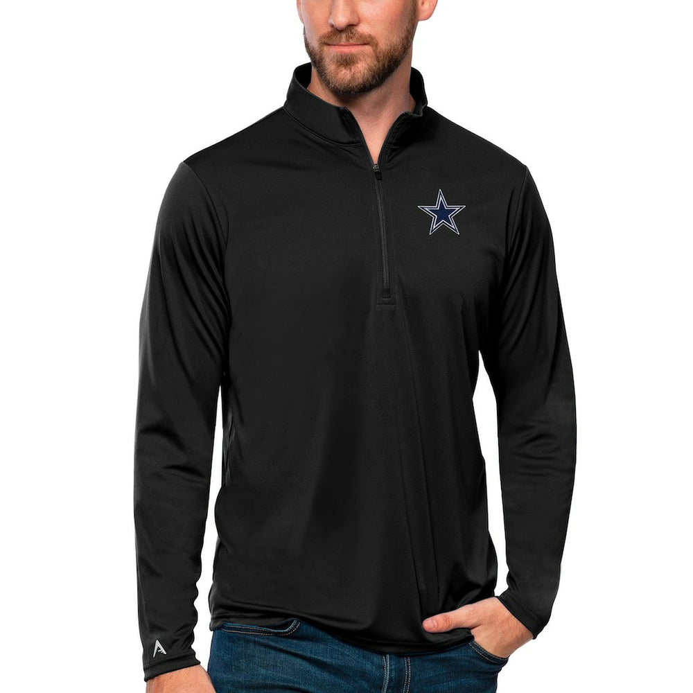Dallas Cowboys Antigua Tribute Quarter-Zip Lightweight Pullover Top - Black cheap
