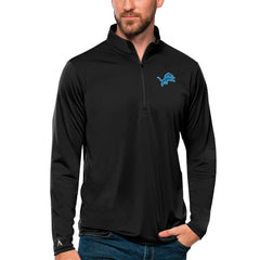 Detroit Lions Antigua Tribute Quarter-Zip Lightweight Pullover Top - Black cheap