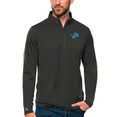 Detroit Lions Antigua Tribute Quarter-Zip Lightweight Pullover Top - Charcoal for sale