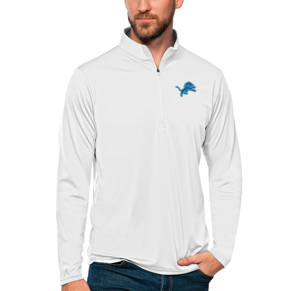 Detroit Lions Antigua Tribute Quarter-Zip Lightweight Pullover Top - White discount