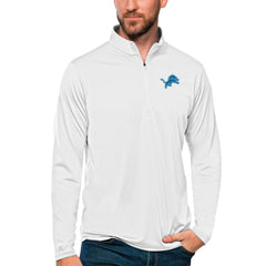 Detroit Lions Antigua Tribute Quarter-Zip Lightweight Pullover Top - White discount