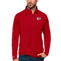 Kansas City Chiefs Antigua Tribute Quarter-Zip Lightweight Pullover Top - Red on sale