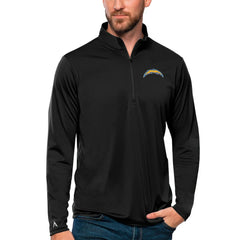 Los Angeles Chargers Antigua Tribute Quarter-Zip Lightweight Pullover Top - Black on sale