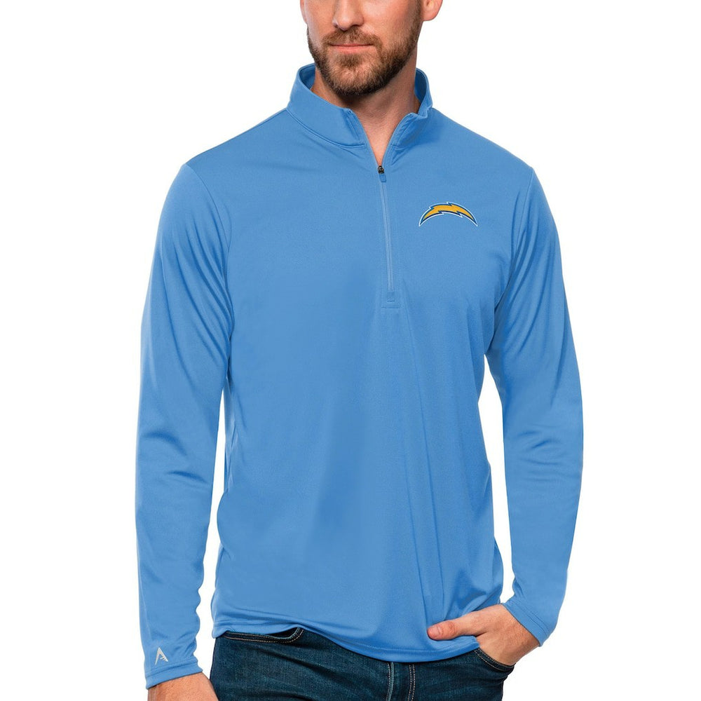Los Angeles Chargers Antigua Tribute Quarter-Zip Lightweight Pullover Top - Powder Blue cheap