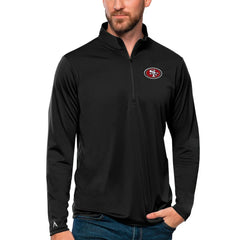 San Francisco 49ers Antigua Tribute Quarter-Zip Lightweight Pullover Top - Black cheap