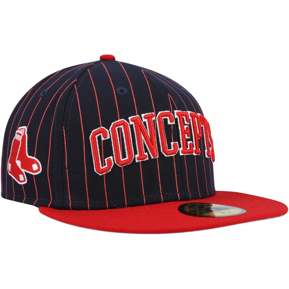 Boston Red Sox Concepts Pinstripe 59FIFTY Fitted Hat Navy