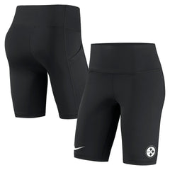 Pittsburgh Steelers Women's Biker Shorts - Black for sale