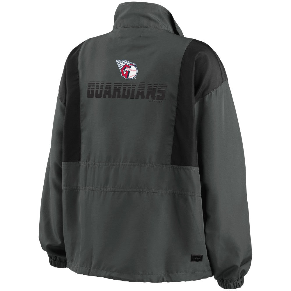 Cleveland Guardians WEAR by Erin Andrews Women's Packable Half-Zip Jacket Charcoal