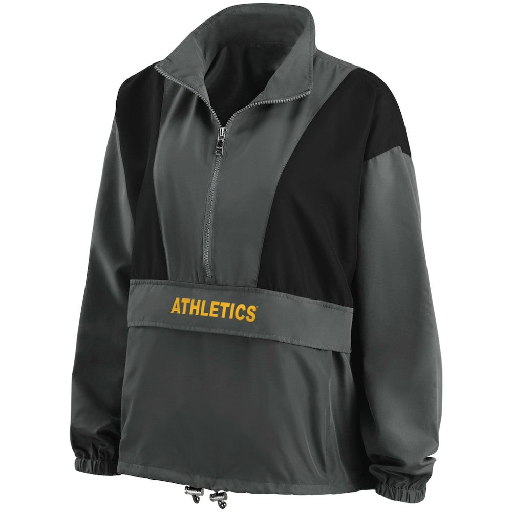 Athletics WEAR by Erin Andrews Women's Packable Half-Zip Jacket Charcoal