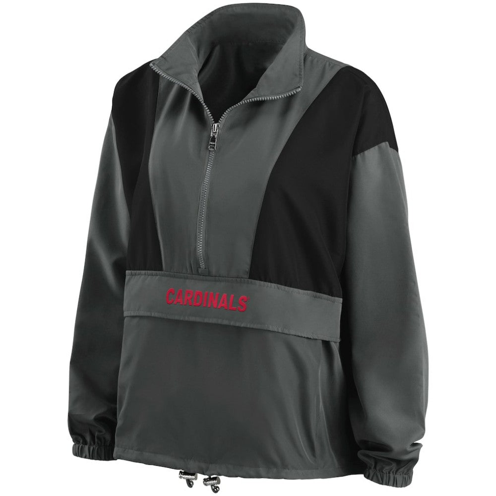 St. Louis Cardinals WEAR by Erin Andrews Women's Packable Half-Zip Jacket Charcoal
