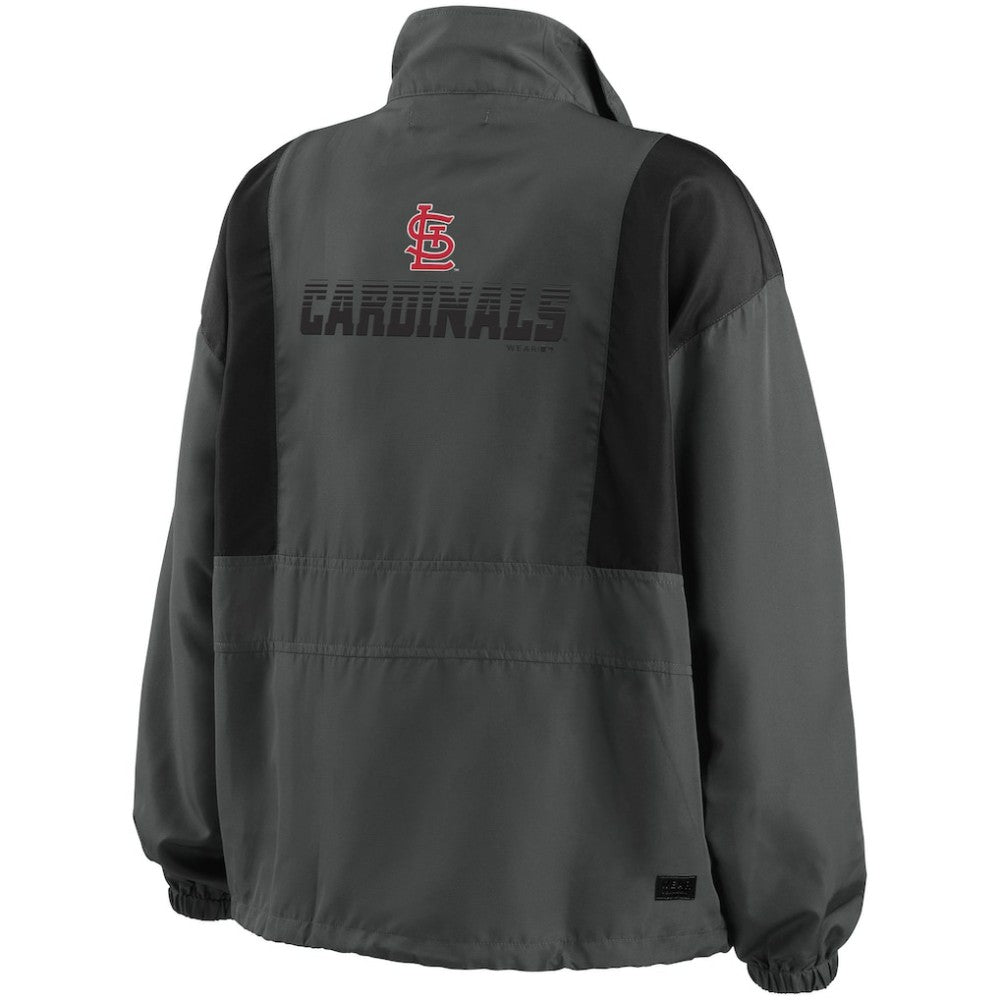 St. Louis Cardinals WEAR by Erin Andrews Women's Packable Half-Zip Jacket Charcoal