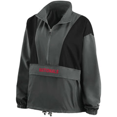 Washington Nationals WEAR by Erin Andrews Women's Packable Half-Zip Jacket Charcoal