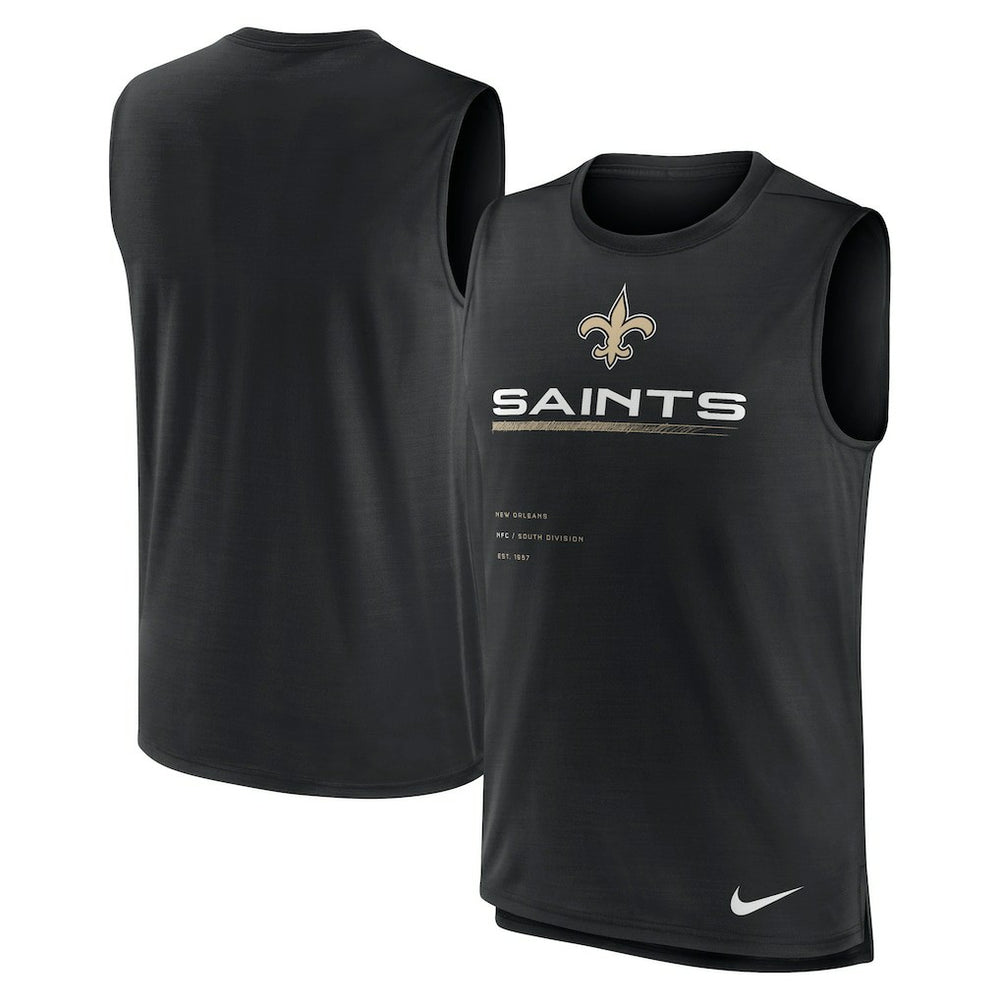 New Orleans Saints Muscle Trainer Tank Top - Black on sale