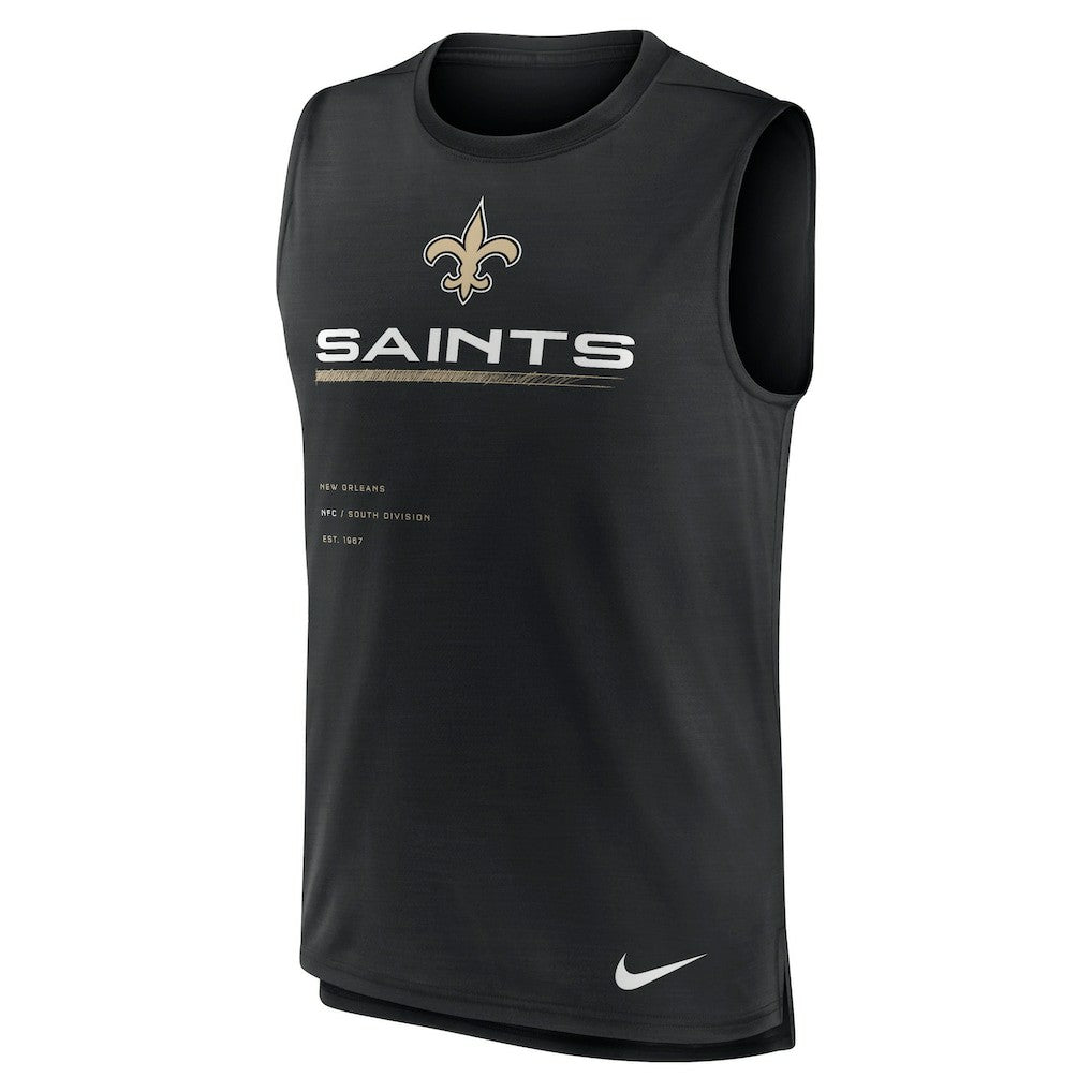 New Orleans Saints Muscle Trainer Tank Top - Black on sale