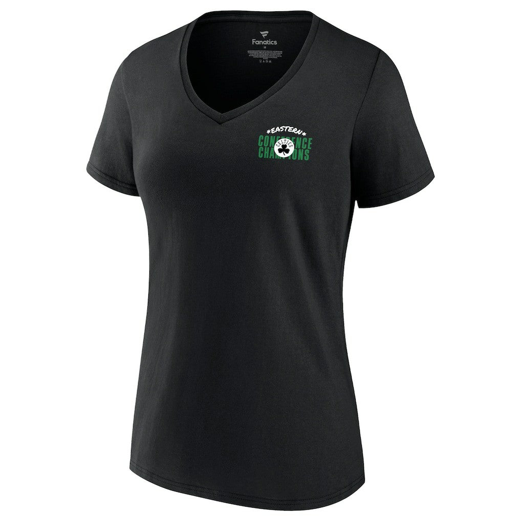 Boston Celtics Women's 2022 Eastern Conference Champions Balanced Attack Roster V-Neck T-Shirt - Black sale
