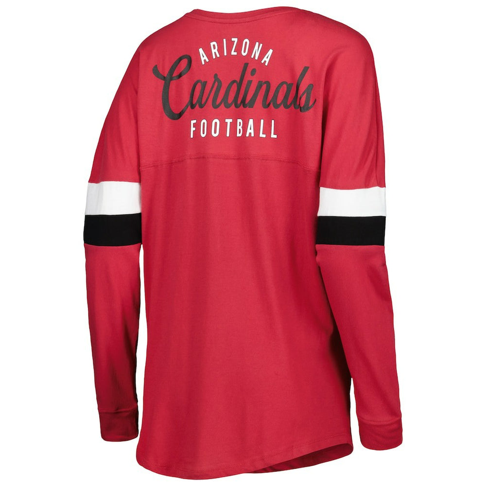 Arizona Cardinals New Era Women's Athletic Varsity Lace-Up Lightweight Long Sleeve T-Shirt - Cardinal for sale