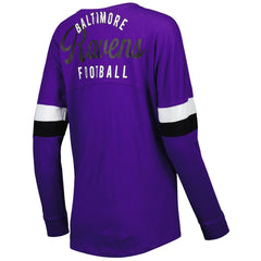 Baltimore Ravens New Era Women's Athletic Varsity Lace-Up Lightweight Long Sleeve T-Shirt - Purple discount