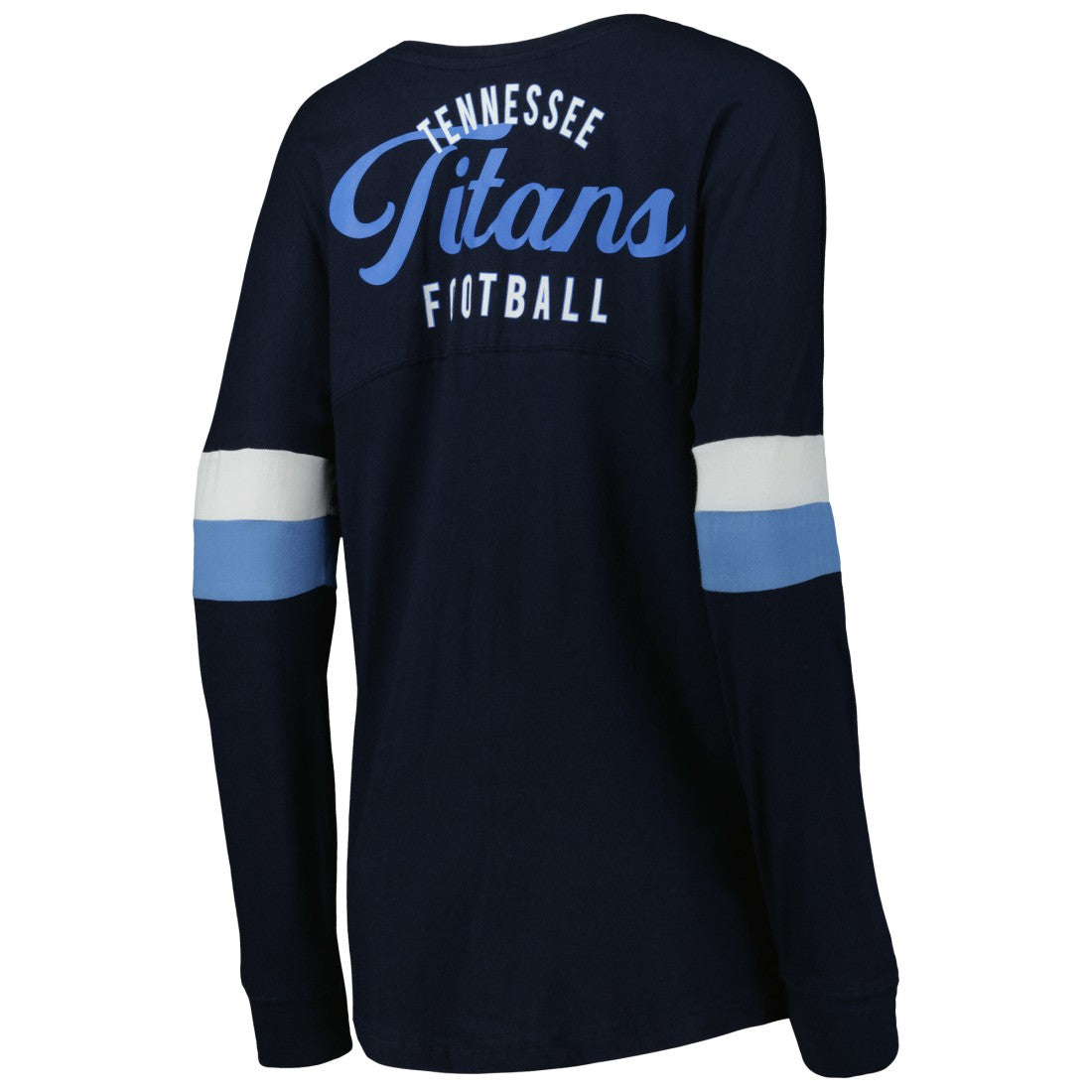Tennessee Titans New Era Women's Athletic Varsity Lace-Up Lightweight Long Sleeve T-Shirt - Navy on sale
