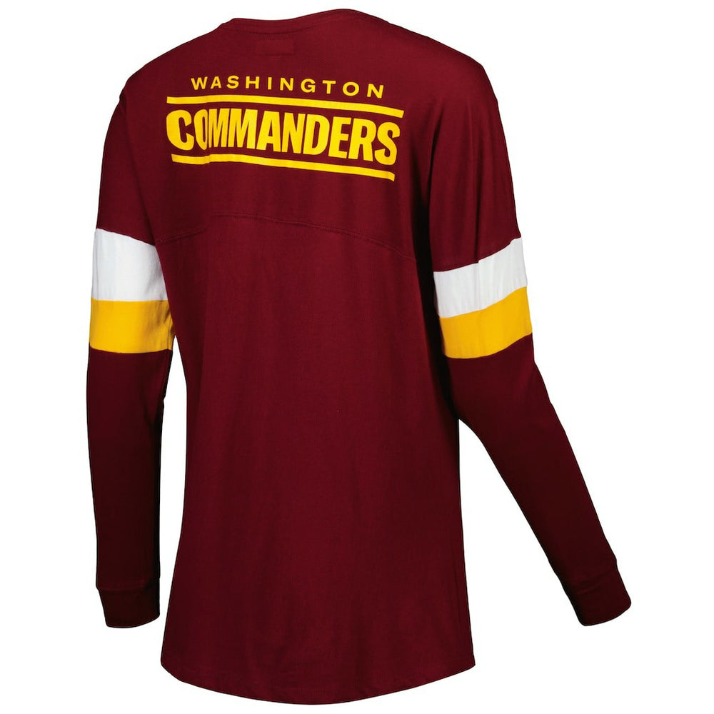 Washington Commanders New Era Women's Athletic Varsity Lace-Up Lightweight Long Sleeve T-Shirt - Burgundy sale