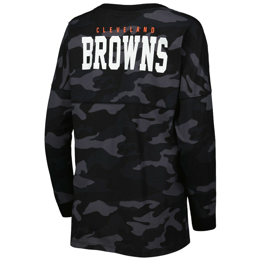 Cleveland Browns New Era Women's Camo Long Sleeve T-Shirt - Black online