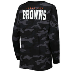 Cleveland Browns New Era Women's Camo Long Sleeve T-Shirt - Black online