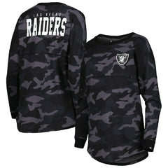 Las Vegas Raiders New Era Women's Camo Long Sleeve T-Shirt - Black discount