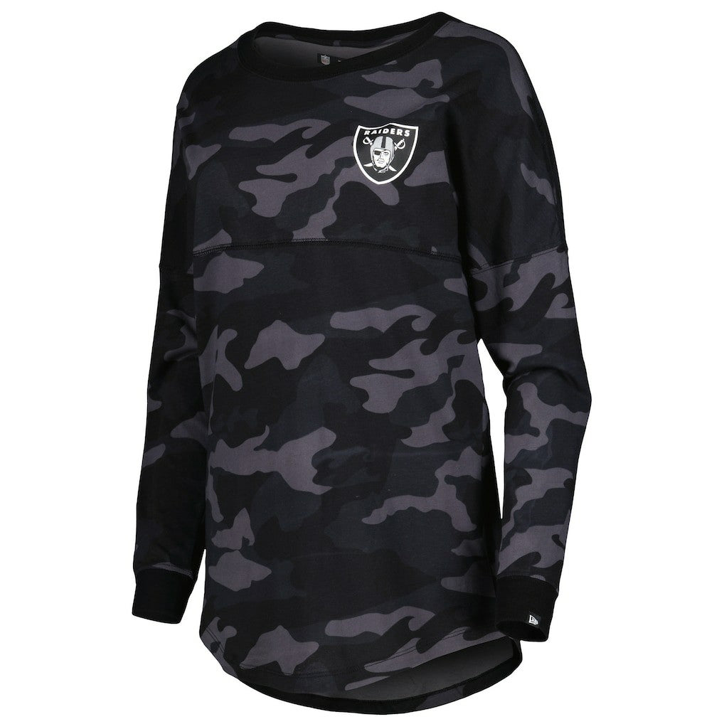 Las Vegas Raiders New Era Women's Camo Long Sleeve T-Shirt - Black discount