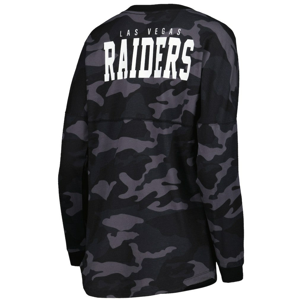 Las Vegas Raiders New Era Women's Camo Long Sleeve T-Shirt - Black discount