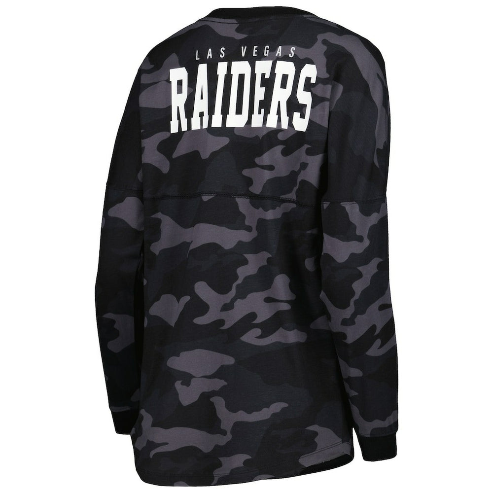 Las Vegas Raiders New Era Women's Camo Long Sleeve T-Shirt - Black discount