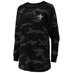 New Orleans Saints New Era Women's Camo Long Sleeve T-Shirt - Black on sale